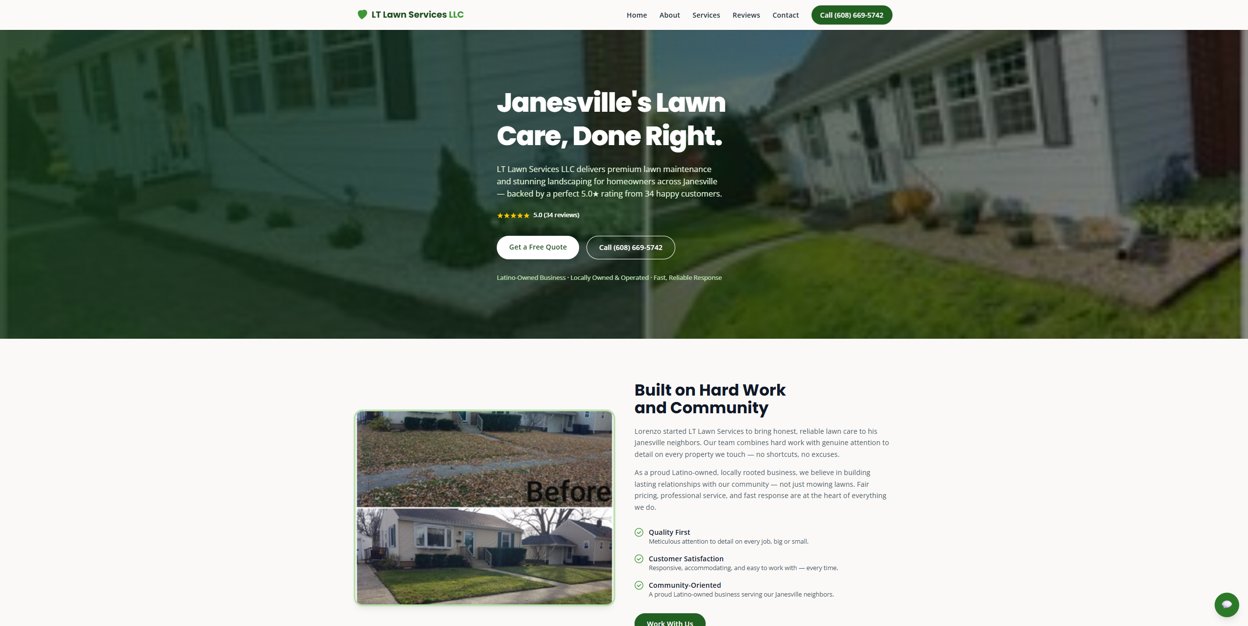 LT Lawn Services website preview